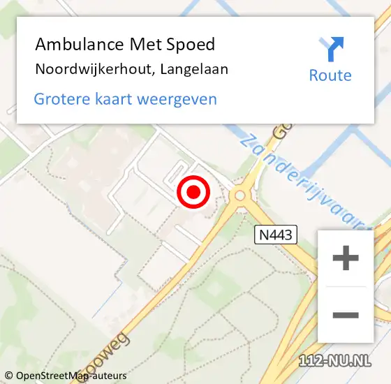 Locatie op kaart van de 112 melding: Ambulance Met Spoed Naar Noordwijkerhout, Langelaan op 23 mei 2024 14:25