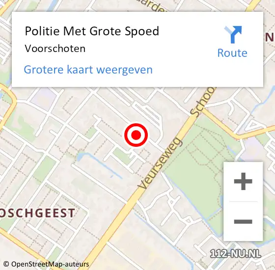 Locatie op kaart van de 112 melding: Politie Met Grote Spoed Naar Voorschoten op 23 mei 2024 15:26