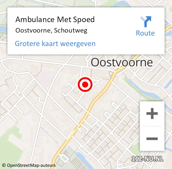 Locatie op kaart van de 112 melding: Ambulance Met Spoed Naar Oostvoorne, Schoutweg op 23 mei 2024 15:47