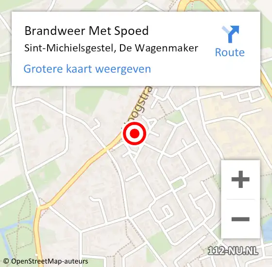 Locatie op kaart van de 112 melding: Brandweer Met Spoed Naar Sint-Michielsgestel, De Wagenmaker op 23 mei 2024 16:09