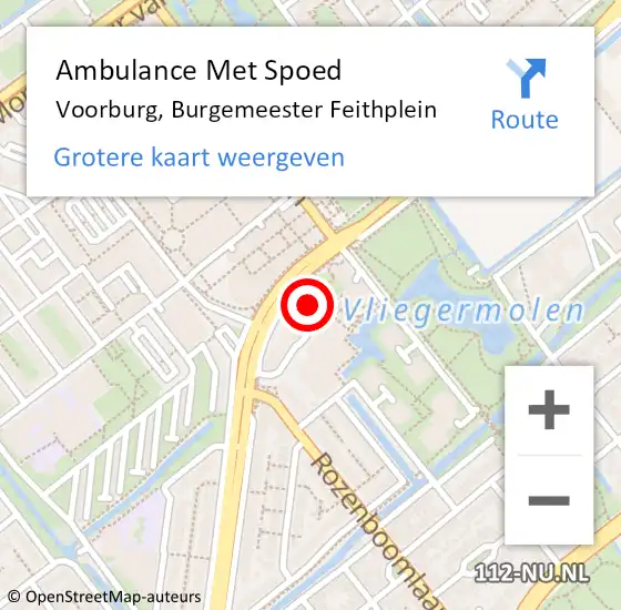 Locatie op kaart van de 112 melding: Ambulance Met Spoed Naar Voorburg, Burgemeester Feithplein op 23 mei 2024 16:11