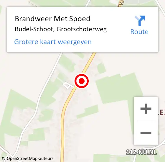 Locatie op kaart van de 112 melding: Brandweer Met Spoed Naar Budel-Schoot, Grootschoterweg op 23 mei 2024 16:37