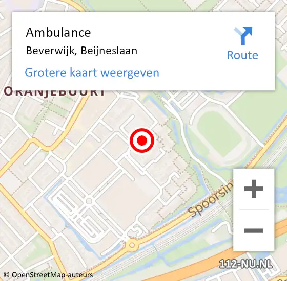 Locatie op kaart van de 112 melding: Ambulance Beverwijk, Beijneslaan op 23 mei 2024 16:37