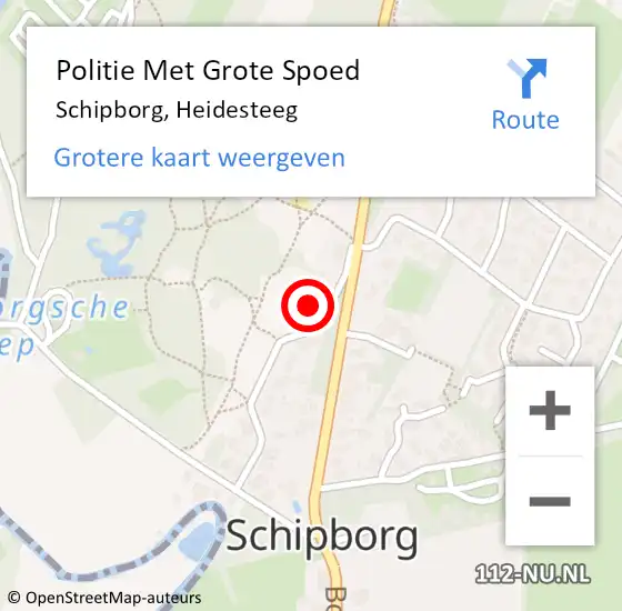 Locatie op kaart van de 112 melding: Politie Met Grote Spoed Naar Schipborg, Heidesteeg op 23 mei 2024 17:01