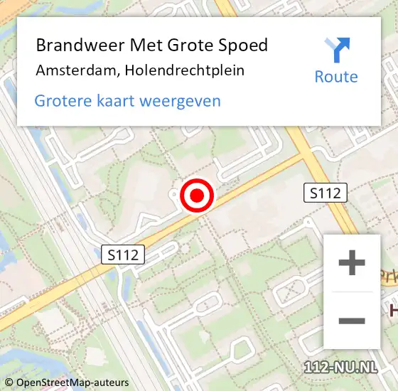 Locatie op kaart van de 112 melding: Brandweer Met Grote Spoed Naar Amsterdam, Holendrechtplein op 23 mei 2024 17:08