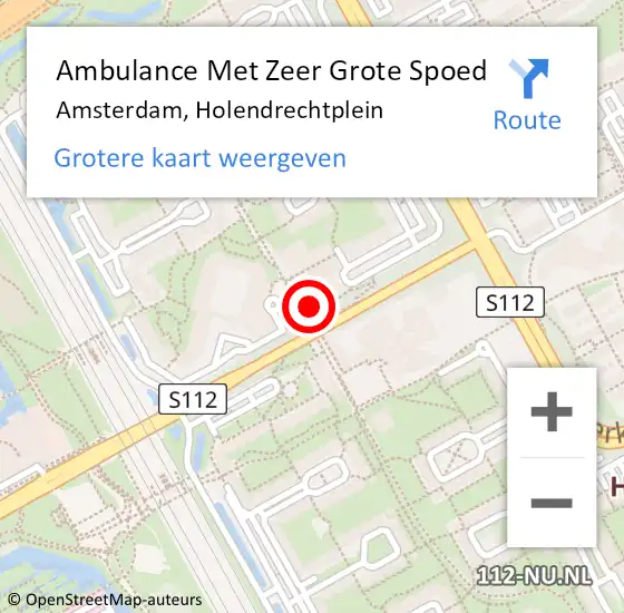 Locatie op kaart van de 112 melding: Ambulance Met Zeer Grote Spoed Naar Amsterdam, Holendrechtplein op 23 mei 2024 17:10