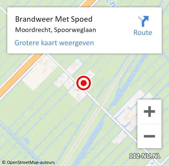 Locatie op kaart van de 112 melding: Brandweer Met Spoed Naar Moordrecht, Spoorweglaan op 23 mei 2024 17:16