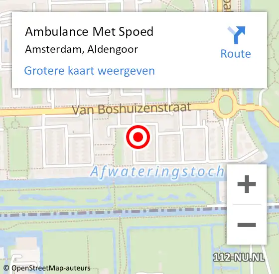 Locatie op kaart van de 112 melding: Ambulance Met Spoed Naar Amsterdam, Aldengoor op 23 mei 2024 17:18