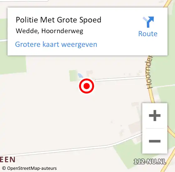 Locatie op kaart van de 112 melding: Politie Met Grote Spoed Naar Wedde, Hoornderweg op 23 mei 2024 17:28