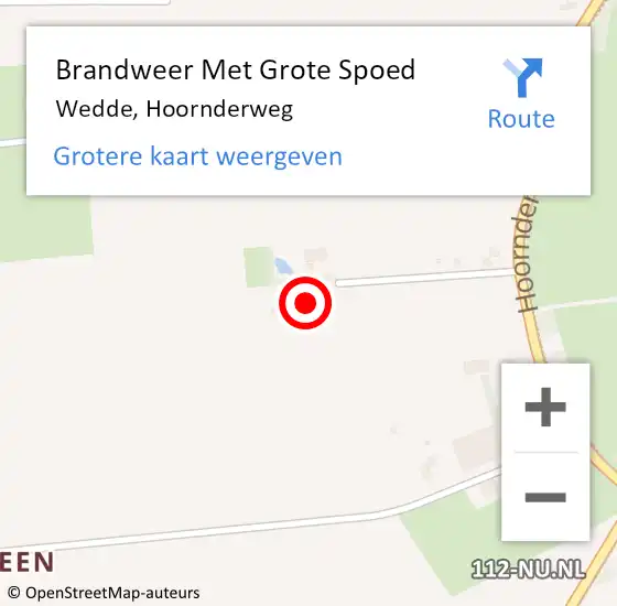 Locatie op kaart van de 112 melding: Brandweer Met Grote Spoed Naar Wedde, Hoornderweg op 23 mei 2024 17:28