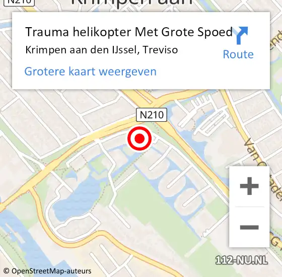 Locatie op kaart van de 112 melding: Trauma helikopter Met Grote Spoed Naar Krimpen aan den IJssel, Treviso op 23 mei 2024 18:30