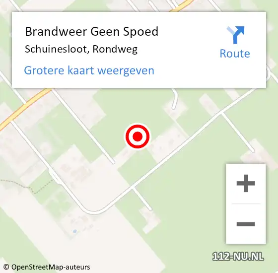 Locatie op kaart van de 112 melding: Brandweer Geen Spoed Naar Schuinesloot, Rondweg op 23 mei 2024 19:06