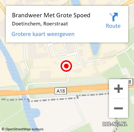 Locatie op kaart van de 112 melding: Brandweer Met Grote Spoed Naar Doetinchem, Roerstraat op 6 oktober 2014 23:04