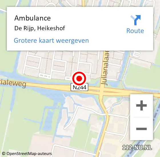 Locatie op kaart van de 112 melding: Ambulance De Rijp, Heikeshof op 23 mei 2024 19:57