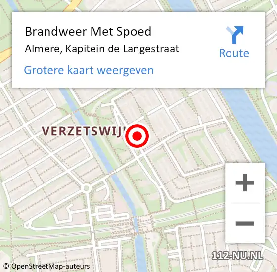 Locatie op kaart van de 112 melding: Brandweer Met Spoed Naar Almere, Kapitein de Langestraat op 23 mei 2024 20:22