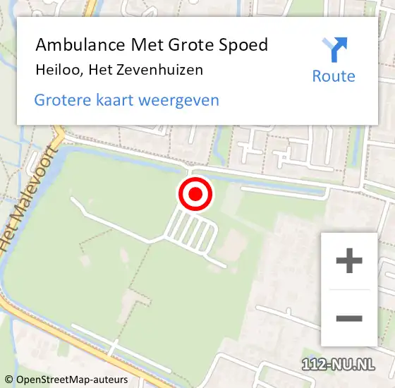 Locatie op kaart van de 112 melding: Ambulance Met Grote Spoed Naar Heiloo, Het Zevenhuizen op 23 mei 2024 20:30