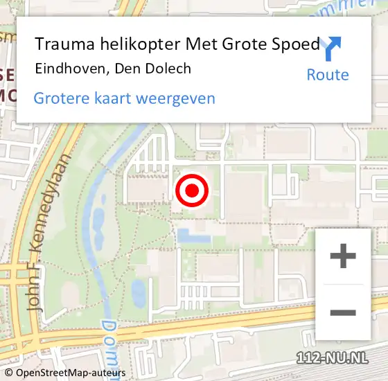 Locatie op kaart van de 112 melding: Trauma helikopter Met Grote Spoed Naar Eindhoven, Den Dolech op 23 mei 2024 20:49