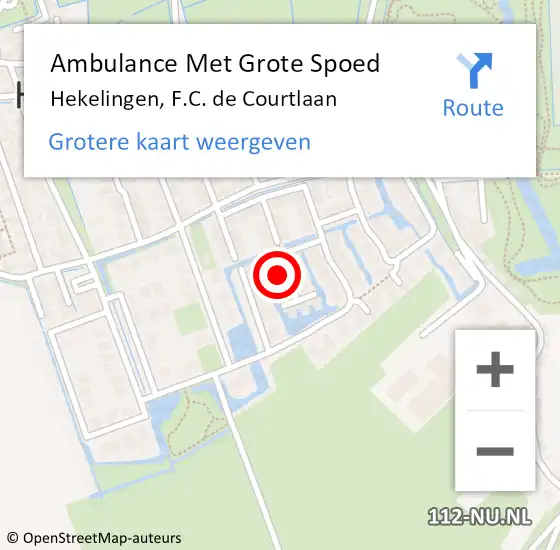 Locatie op kaart van de 112 melding: Ambulance Met Grote Spoed Naar Hekelingen, F.C. de Courtlaan op 23 mei 2024 21:02