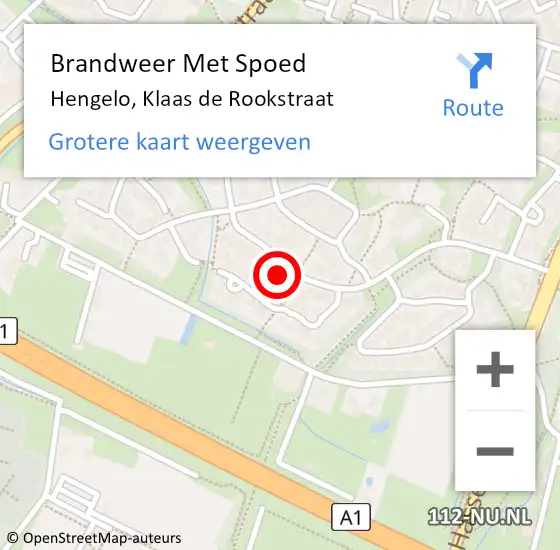 Locatie op kaart van de 112 melding: Brandweer Met Spoed Naar Hengelo, Klaas de Rookstraat op 23 mei 2024 21:16