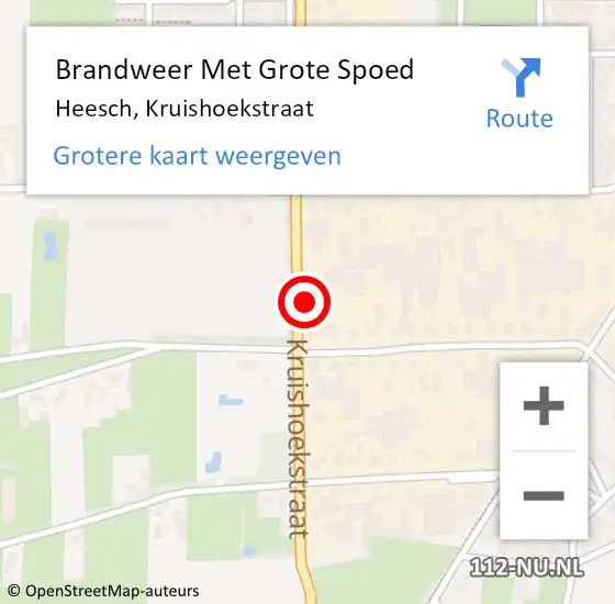 Locatie op kaart van de 112 melding: Brandweer Met Grote Spoed Naar Heesch, Kruishoekstraat op 23 mei 2024 22:41