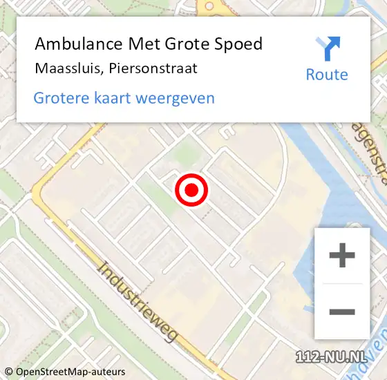 Locatie op kaart van de 112 melding: Ambulance Met Grote Spoed Naar Maassluis, Piersonstraat op 23 mei 2024 22:48