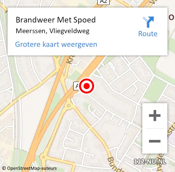 Locatie op kaart van de 112 melding: Brandweer Met Spoed Naar Meerssen, Vliegveldweg op 23 mei 2024 23:07