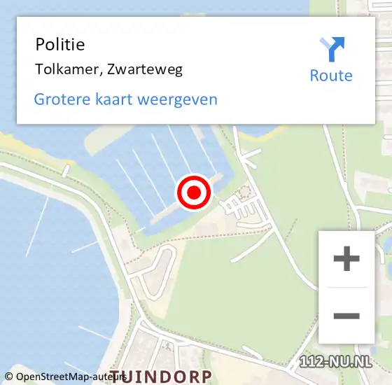 Locatie op kaart van de 112 melding: Politie Tolkamer, Zwarteweg op 23 mei 2024 23:25