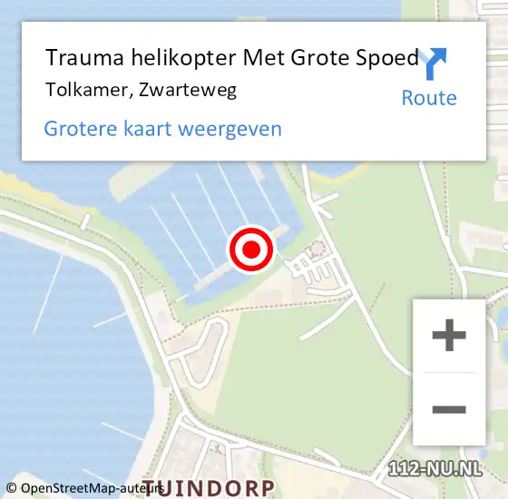 Locatie op kaart van de 112 melding: Trauma helikopter Met Grote Spoed Naar Tolkamer, Zwarteweg op 23 mei 2024 23:31