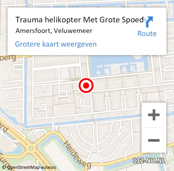 Locatie op kaart van de 112 melding: Trauma helikopter Met Grote Spoed Naar Amersfoort, Veluwemeer op 24 mei 2024 00:35