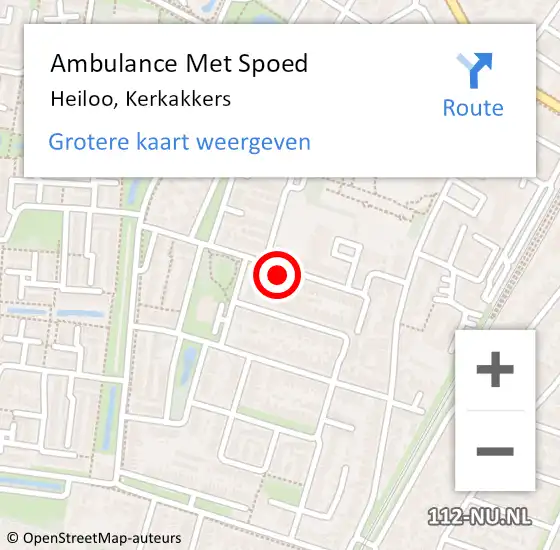 Locatie op kaart van de 112 melding: Ambulance Met Spoed Naar Heiloo, Kerkakkers op 24 mei 2024 01:51