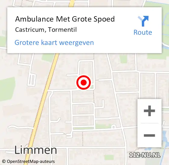 Locatie op kaart van de 112 melding: Ambulance Met Grote Spoed Naar Castricum, Tormentil op 24 mei 2024 03:14