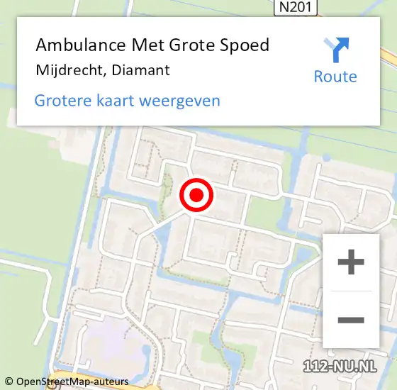 Locatie op kaart van de 112 melding: Ambulance Met Grote Spoed Naar Mijdrecht, Diamant op 24 mei 2024 04:24