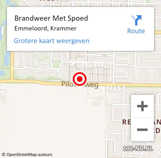 Locatie op kaart van de 112 melding: Brandweer Met Spoed Naar Emmeloord, Krammer op 24 mei 2024 04:29