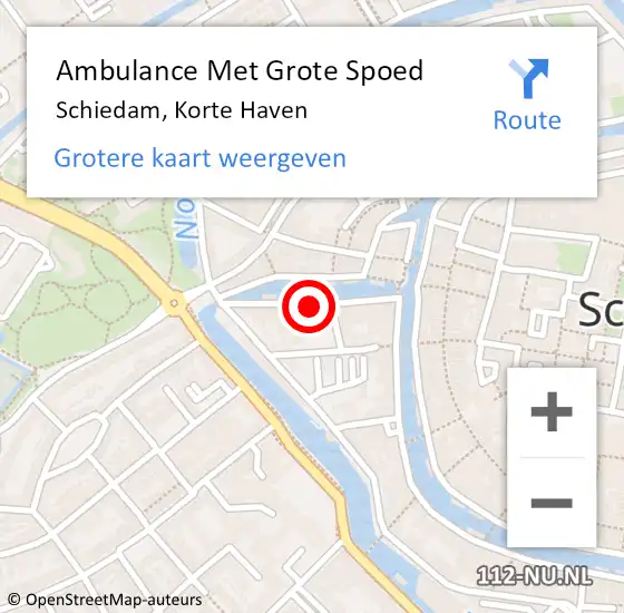 Locatie op kaart van de 112 melding: Ambulance Met Grote Spoed Naar Schiedam, Korte Haven op 24 mei 2024 07:44