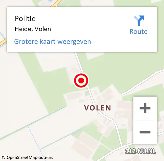 Locatie op kaart van de 112 melding: Politie Heide, Volen op 24 mei 2024 08:17