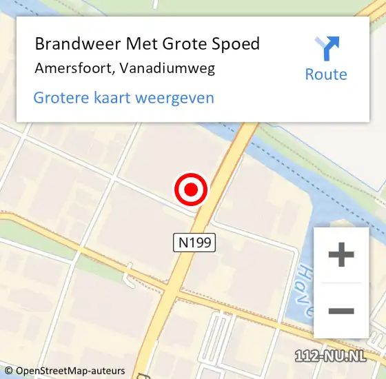 Locatie op kaart van de 112 melding: Brandweer Met Grote Spoed Naar Amersfoort, Vanadiumweg op 24 mei 2024 08:45