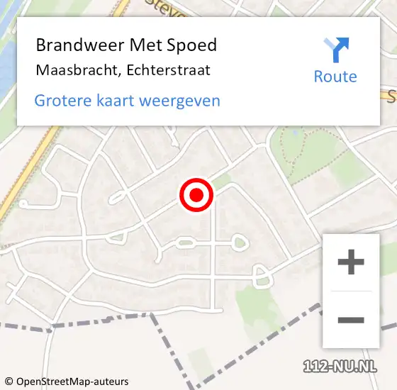 Locatie op kaart van de 112 melding: Brandweer Met Spoed Naar Maasbracht, Echterstraat op 24 mei 2024 09:05