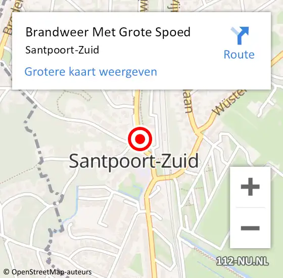 Locatie op kaart van de 112 melding: Brandweer Met Grote Spoed Naar Santpoort-Zuid op 24 mei 2024 09:33