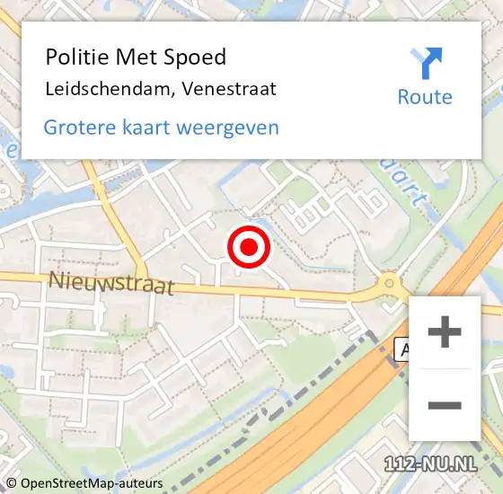 Locatie op kaart van de 112 melding: Politie Met Spoed Naar Leidschendam, Venestraat op 24 mei 2024 09:44