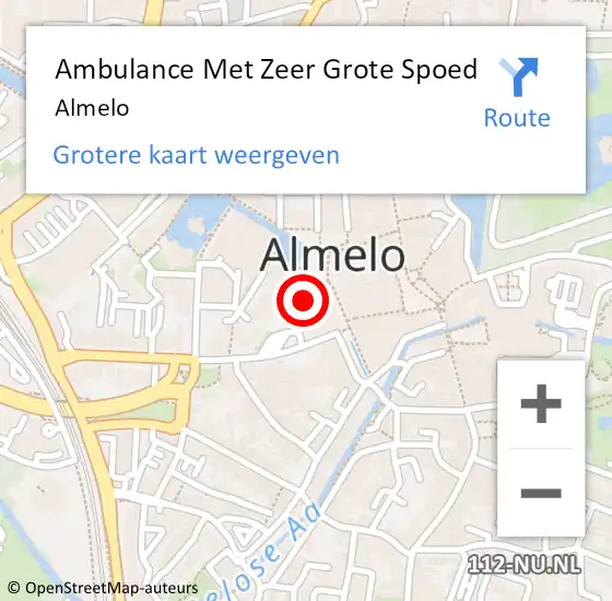 Locatie op kaart van de 112 melding: Ambulance Met Zeer Grote Spoed Naar Almelo op 24 mei 2024 09:48