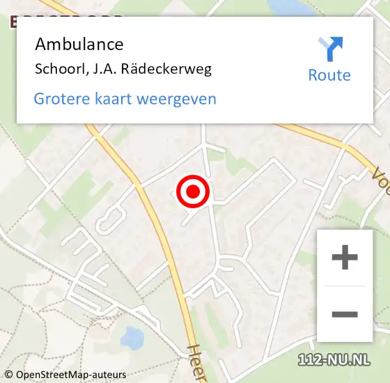 Locatie op kaart van de 112 melding: Ambulance Schoorl, J.A. Rädeckerweg op 24 mei 2024 10:40