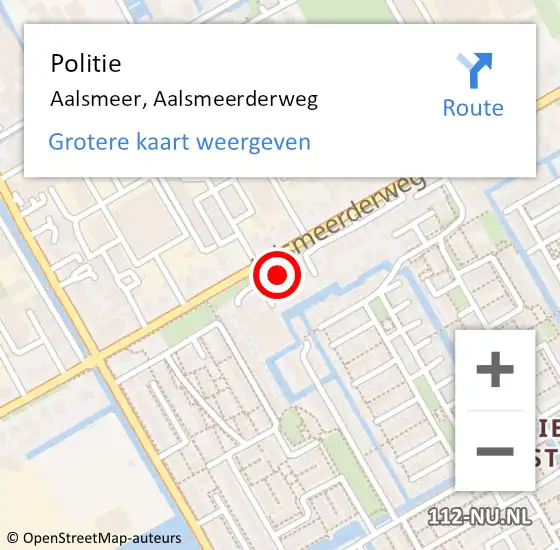 Locatie op kaart van de 112 melding: Politie Aalsmeer, Aalsmeerderweg op 24 mei 2024 11:10