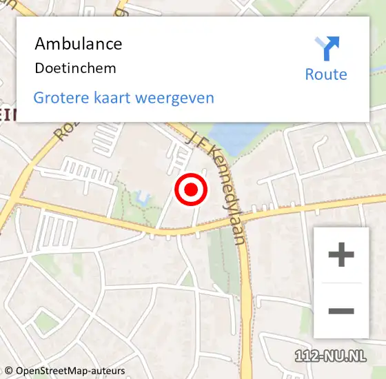 Locatie op kaart van de 112 melding: Ambulance Doetinchem op 24 mei 2024 11:13