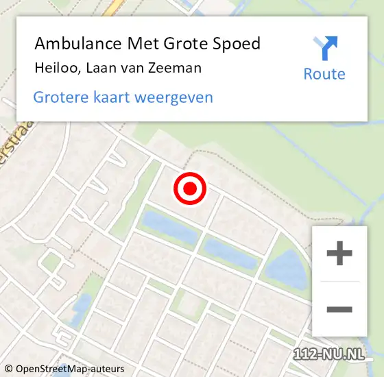 Locatie op kaart van de 112 melding: Ambulance Met Grote Spoed Naar Heiloo, Laan van Zeeman op 24 mei 2024 12:06