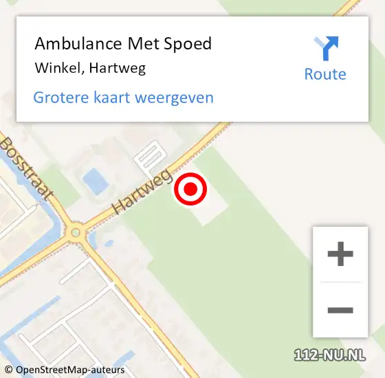 Locatie op kaart van de 112 melding: Ambulance Met Spoed Naar Winkel, Hartweg op 24 mei 2024 12:23