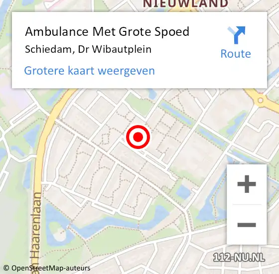 Locatie op kaart van de 112 melding: Ambulance Met Grote Spoed Naar Schiedam, Dr Wibautplein op 24 mei 2024 12:28