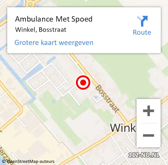 Locatie op kaart van de 112 melding: Ambulance Met Spoed Naar Winkel, Bosstraat op 24 mei 2024 12:30