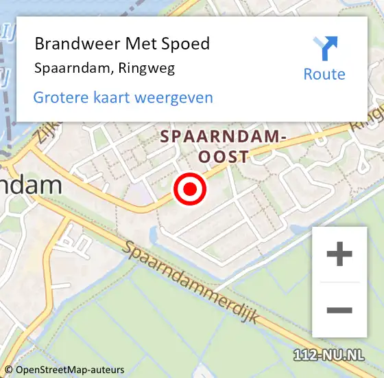 Locatie op kaart van de 112 melding: Brandweer Met Spoed Naar Spaarndam, Ringweg op 24 mei 2024 12:45