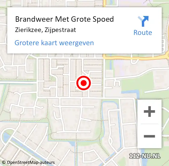 Locatie op kaart van de 112 melding: Brandweer Met Grote Spoed Naar Zierikzee, Zijpestraat op 24 mei 2024 12:46