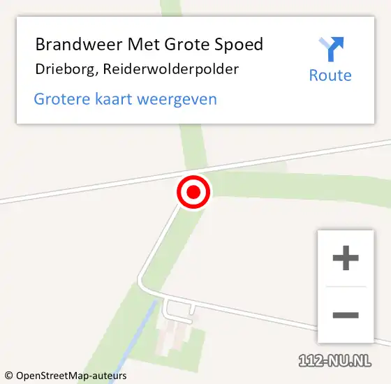 Locatie op kaart van de 112 melding: Brandweer Met Grote Spoed Naar Drieborg, Reiderwolderpolder op 24 mei 2024 13:43